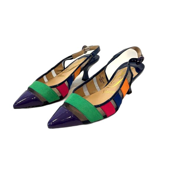 J.Renee Shoes - J.Renee Gavrel Multicolor Heels Slingback Size 5 1/2 Pointed Toe